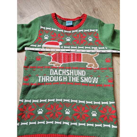 Norther Pole Dachshund Christmas Sweater Wiener Dogs Pullover Women's Size Small - Picture 3 of 6